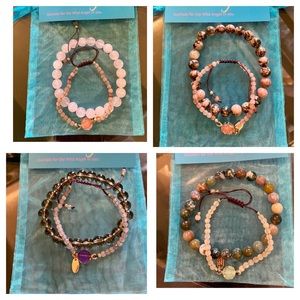 Real Gem Beaded Bracelets with Druzy Bracelet in it. Sold as a set.